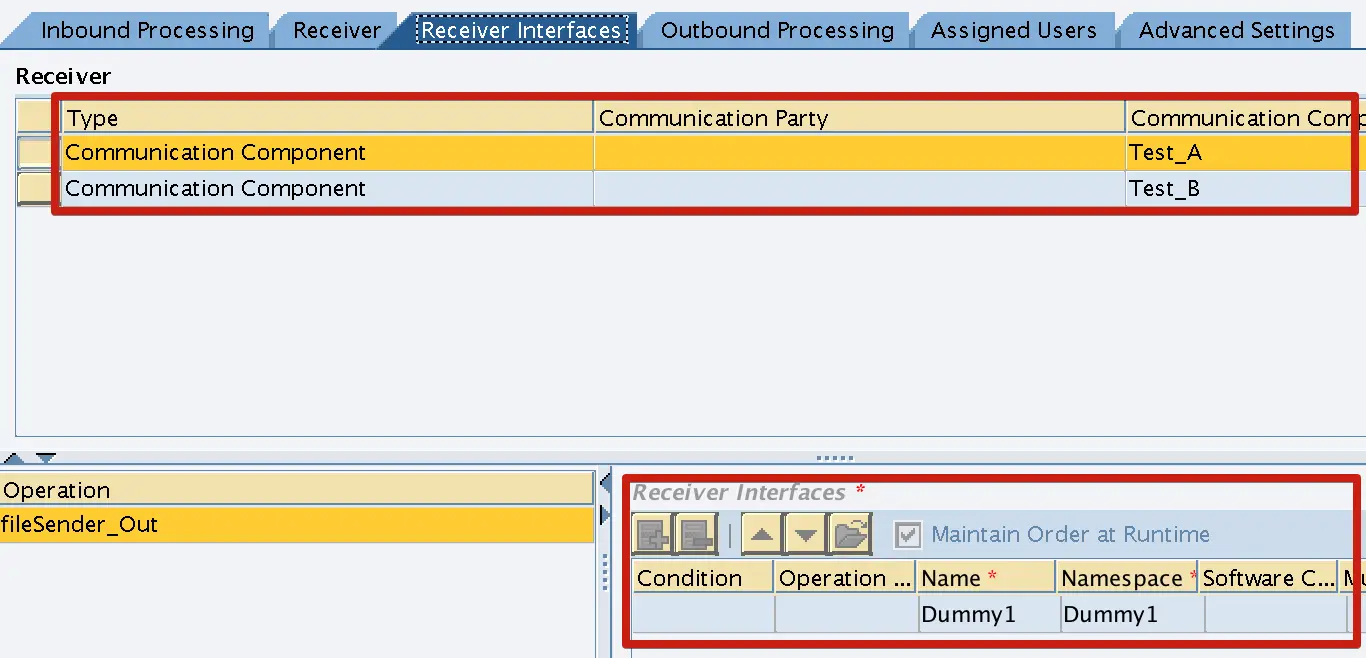 Integration Configuration Object - Receiver Interfaces and Operation Mapping