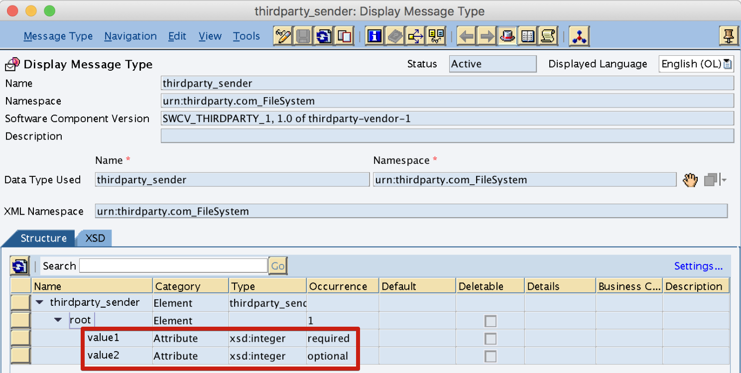 Create sender message type in ESR