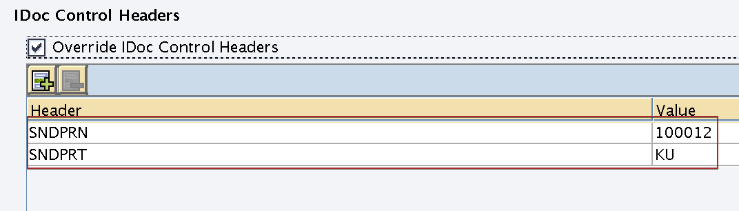 Activate Override Sender from Control record at receiver iDoc_AAE adapter Communication Channel and assign values to SNDPRN