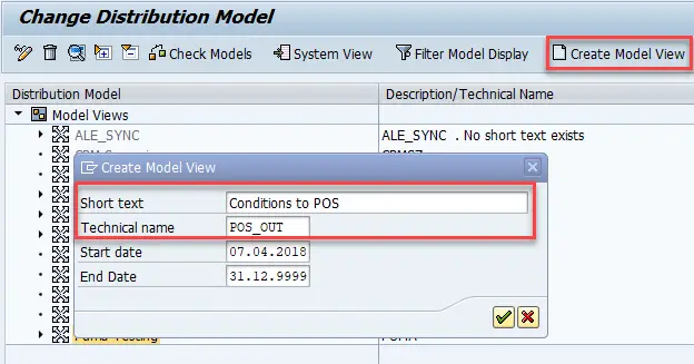 Create model view for COND_A outbound