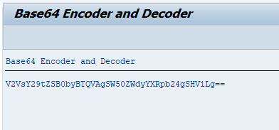 SAP ABAP Encoder and Decoder Program output screen.