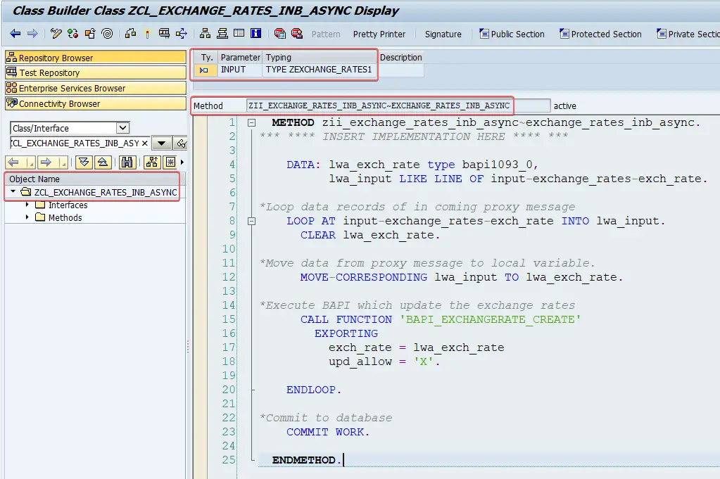Proxy Class Signature and ABAP Code to update Exchange Rates in SAP