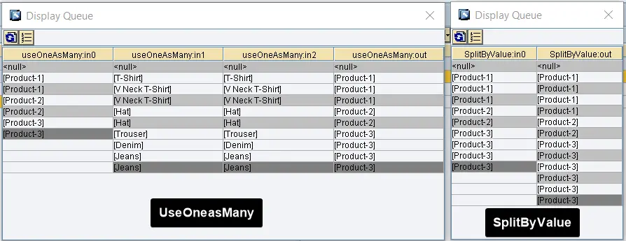 SplitByValue after UseOneasMany function. Alternative way to map example 2.