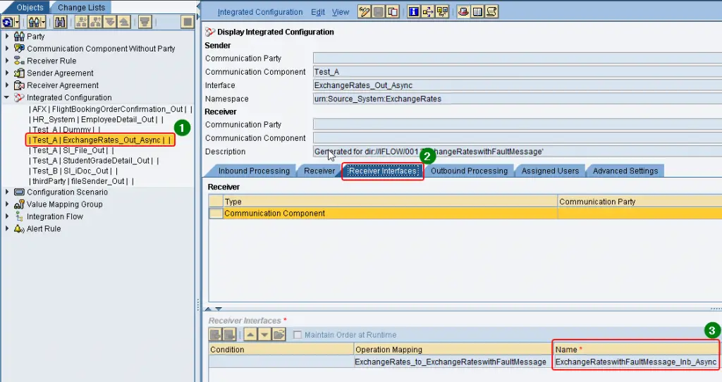 How to find the Receiver inbound service interface via ICO in ESR in SAP PI swing client