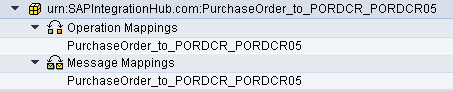 message mapping and operation mapping objects used in the B2B integration scenario. Purchase order to Idocs.