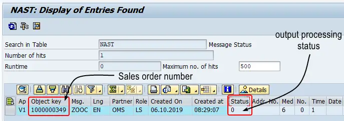 Output stored in NAST table as entry. Processing status is 0 (ready to be processed)