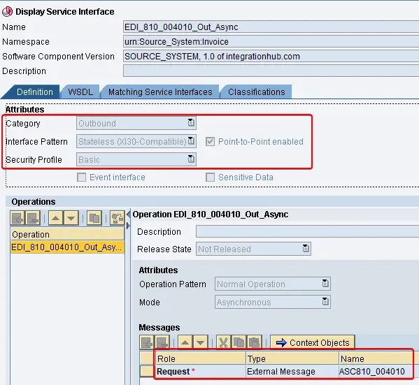 Outbound Service Interface for EDI Separator sender.