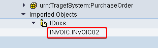 INVOIC message type with INVOIC02 basic type idoc schema imported to ESR from SAP.