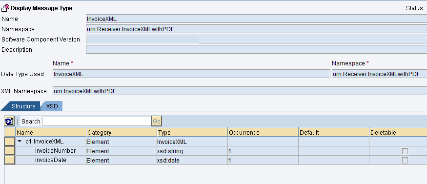 Message mapping program for main payload of the input message